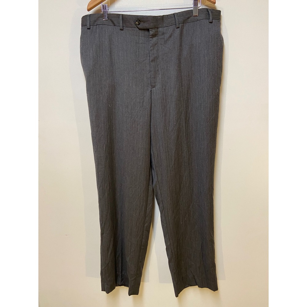 Jos. A. Bank Dress Pants Mens 40x32 Gray Wool Signature Herringbone Trousers